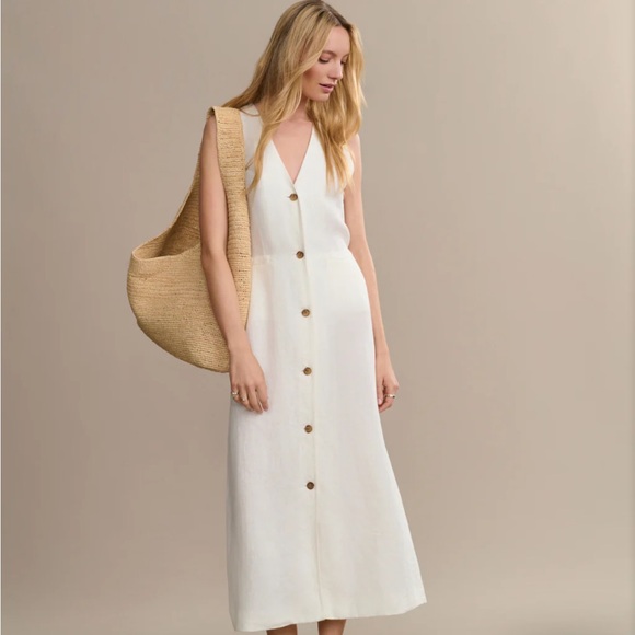 Jenni Kayne Dresses & Skirts - Jenni Kayne Callan 100% Linen Button Down Dress EUC Size Large